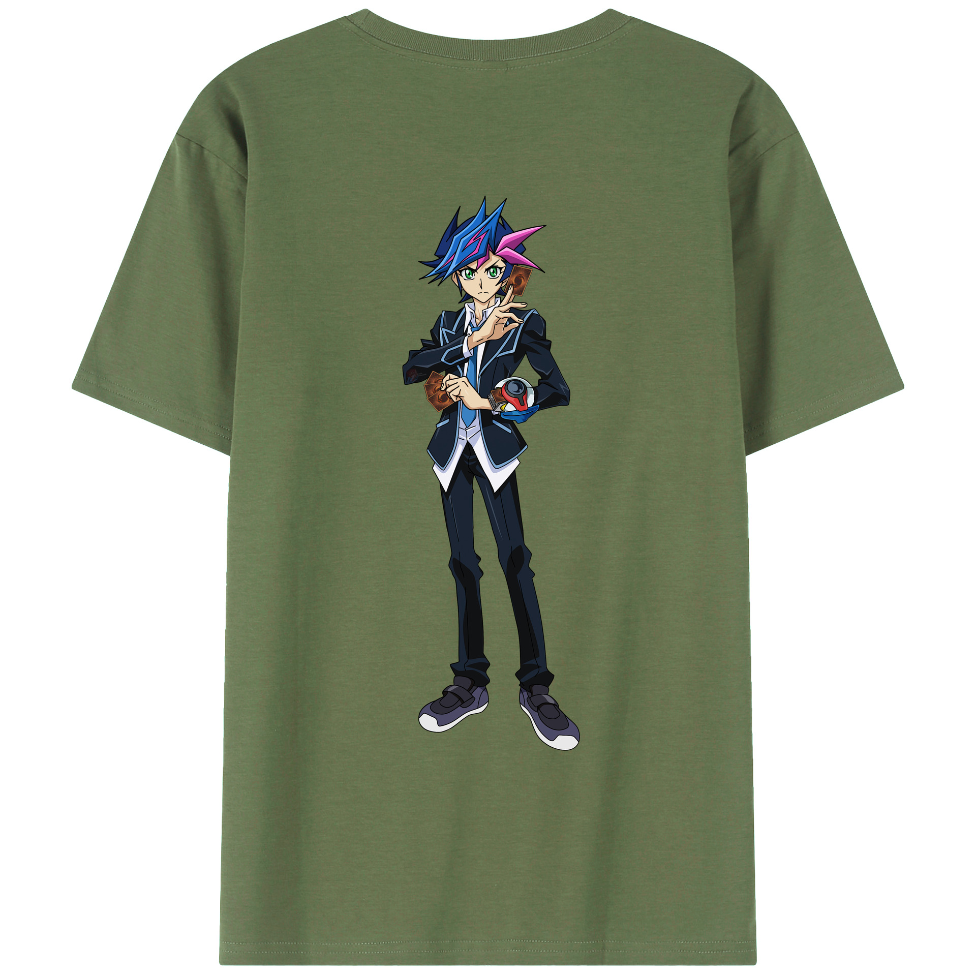 （画像用） 遊☆戯☆王 Yu-Gi-Oh! 綿100％ メンズ半袖Tシャツ（バックプリント） 通気性